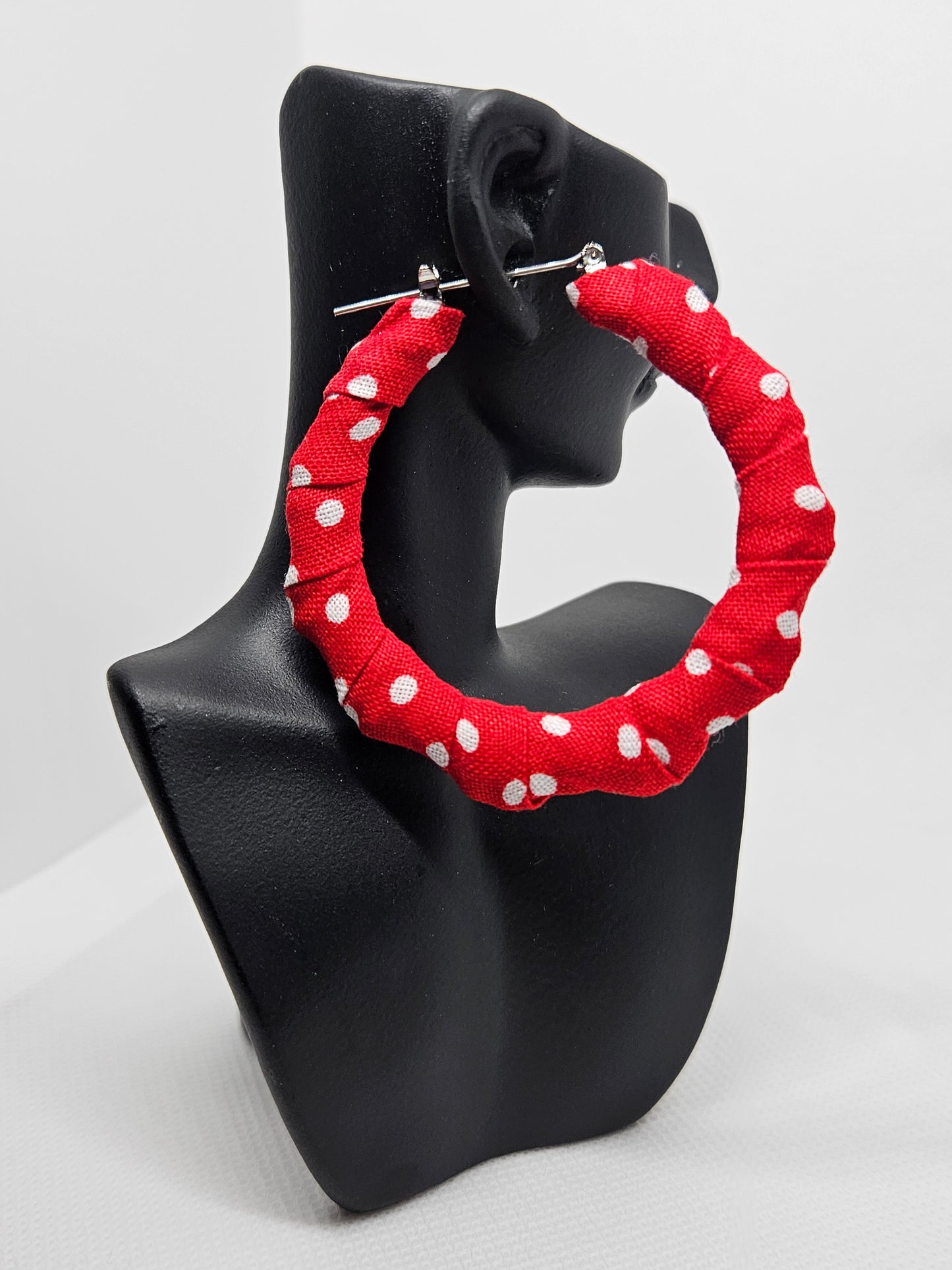 2.25" Hoop-Red with white polka-dot