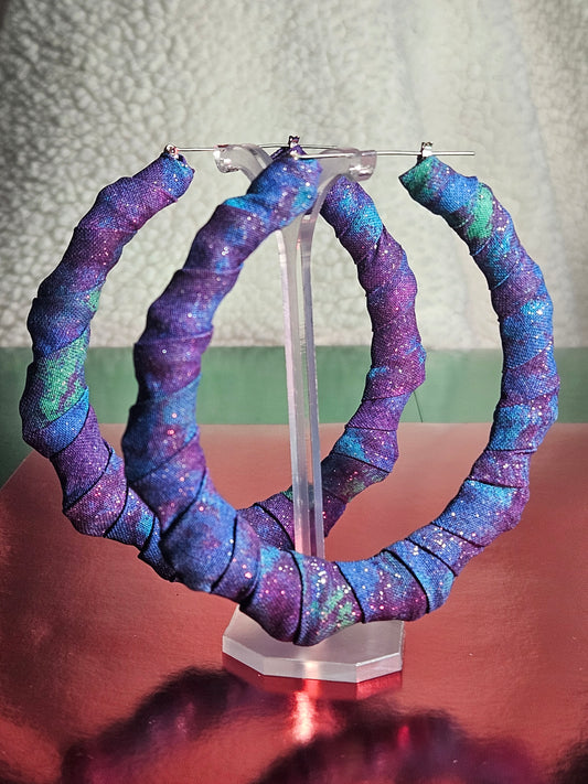 * 3.75" Big Hoop-Blue Purple Sparkle