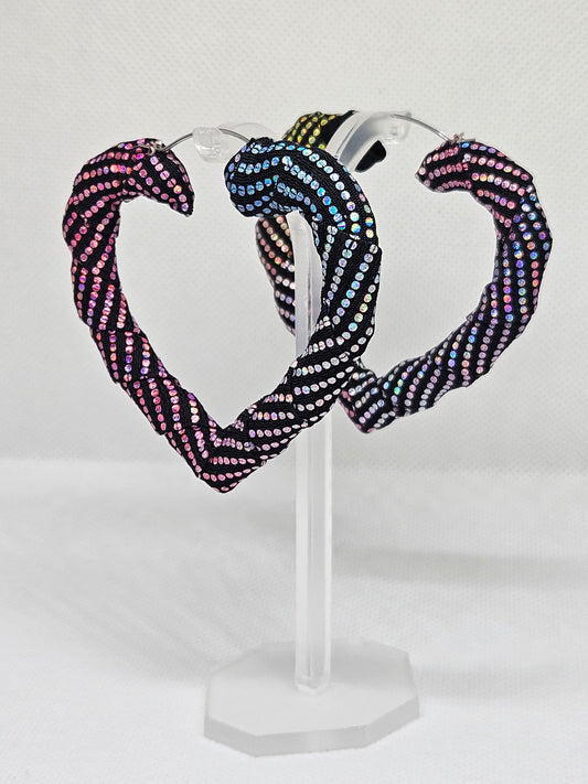 2.25" Heart Iredecent Bamboo Hoop