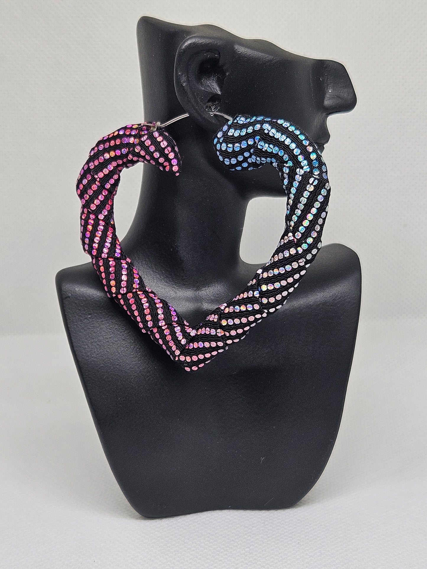 2.25" Heart Iredecent Bamboo Hoop